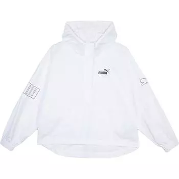 Puma Куртка с логотипом и полумолнией, с капюшоном, модная универсальная, женские куртки, белая 683797-02 XL