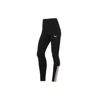 Puma Леггинсы женские с декоративными полосками, черные 584162-01 XS