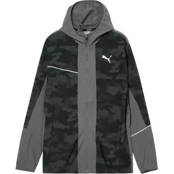 Puma Легкая модная ветровка с капюшоном и принтом для бега, мужская верхняя одежда, цвет лайм 520859-88 XS