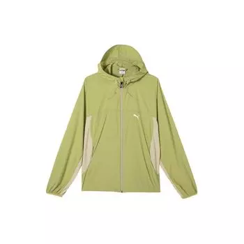 Puma Легкая повседневная тканая куртка с капюшоном с цветовыми блоками, мужские куртки, зеленый 628370-89 L