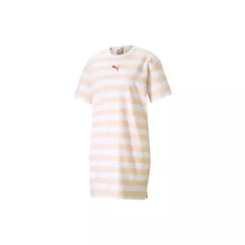 Puma Летнее дышащее свободное платье А-силуэта с круглым вырезом и коротким рукавом, женские платья розового цвета 845867-27 L