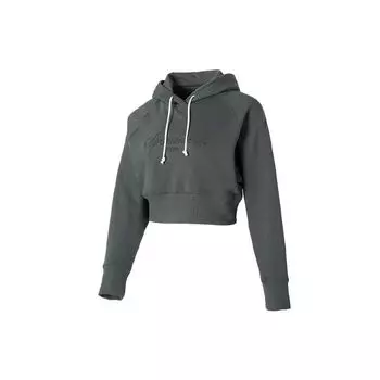 Puma Letter Embroidered Sports Running Training Fitness Casual Hoodie Women hoodies Dark-Gray 626044-80 L