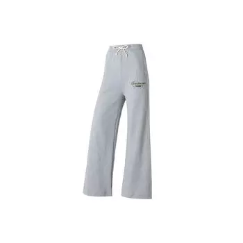 Puma Свободные широкие брюки с вышивкой букв для бега, тренировок, фитнеса, трикотажные женские брюки, серые 626045-63 S
