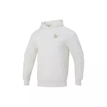Puma Letter Logo Print Breathable Pullover Hoodie Unisex Hoodies White 625255-65