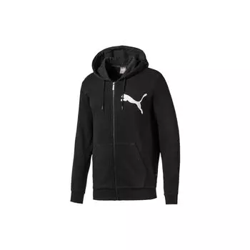 Puma Толстовка с капюшоном на молнии с буквенным логотипом Мужские топы Черный 580568-01 S
