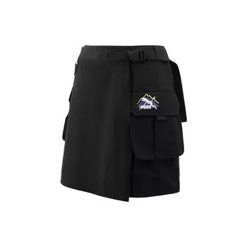 Puma Letter Logo Printed Large Pocket Vintage Breathable Work Casual Skirt Women Skirts Black 537428-01 L