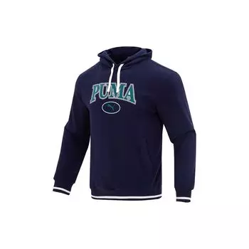 Puma Толстовка мужская с капюшоном и принтом букв, повседневная, спортивная, дышащая, темно-синяя 678419-06 S