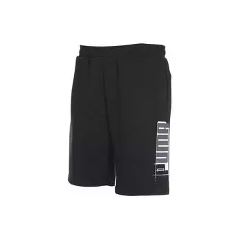 Puma Letter Print Double Pocket Elastic Belt Прямые повседневные шорты мужские шорты черные 681228-01 M