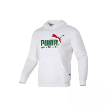 Puma Толстовка мужская с капюшоном и флисовой подкладкой, повседневная, спортивная, с длинным рукавом, белая 678413-02 L