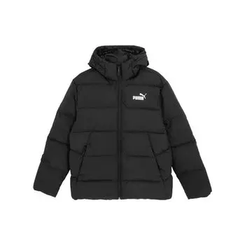 Puma Letter Print Повседневная мужская пуховая куртка с капюшоном Верхняя одежда Черный 672411-01 XL