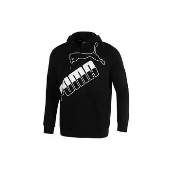 Puma Logo Casual Sports Knit Pullover Hoodie Men Hoodie Black 588667-01 S