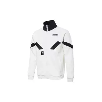 Puma Logo Color-Block Трикотажная куртка с воротником-стойкой Мужские куртки Белые 531339-02 S