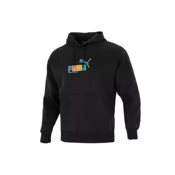 Puma Толстовка с капюшоном и логотипом, мужская, черная 673598-01 L
