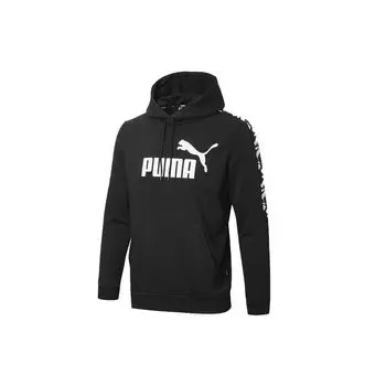 Puma Logo Hooded Sweatshirt Мужские топы Черный 584128-01 M