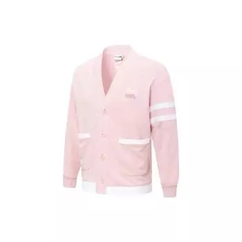 PUMA Logo Print Button Pocket Облегающий вязаный топ Топы унисекс Розовый 537517-88 L