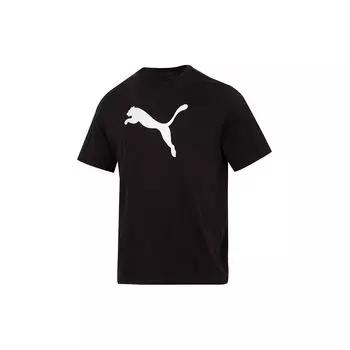 Puma Логотип Принт Фитнес Спорт На открытом воздухе Повседневный Дышащий Пуловер с круглым вырезом Футболка с коротким рукавом SS24 Мужские топы Черный 658705-03 L