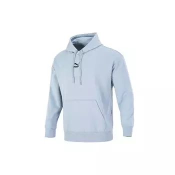 Puma Logo Print Knit Hoodie Men Hoodies Blue 533114-61 XL