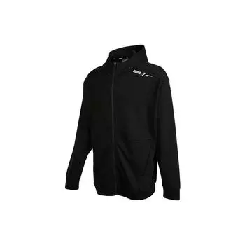 PUMA Logo Print Однотонная куртка на молнии с капюшоном Мужская верхняя одежда Черный 672408-01 L
