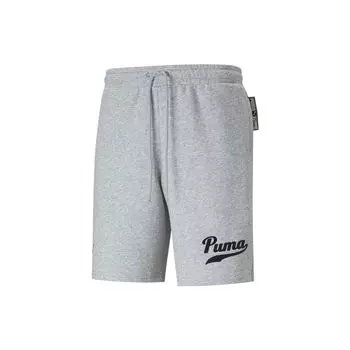 Puma Logo Print Однотонные прямые шорты Мужские плавки Серые 536934-04 L