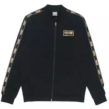 Puma Logo Print с отделкой из золотой фольги, утепленная куртка на флисовой подкладке, мужская куртка, черная 582307-01 S