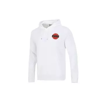 Puma С принтом логотипа, однотонная спортивная толстовка с капюшоном, мужская, белая 532913-02 L