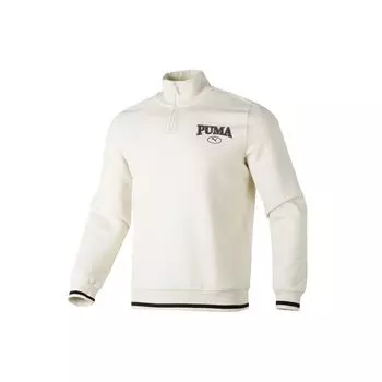 Puma Свитшот с логотипом и воротником-стойкой, длинный рукав, мужская толстовка, белая 681527-87 S