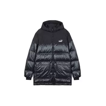 PUMA Logo Print Zip-Up Hooded Down Jacket Мужская верхняя одежда Черный 534508-01 S