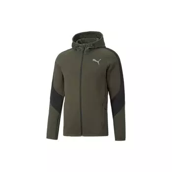 PUMA Logo Print Zip-Up Hooded Jacket Мужская верхняя одежда Зеленый 672386-70 XXL