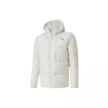 Puma Logo Теплый ветрозащитный пуховик с капюшоном Мужская верхняя одежда Дымчато-серый 585534-05 L