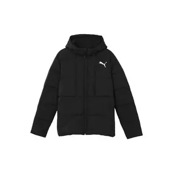 Puma Logo Теплый ветрозащитный пуховик с капюшоном Мужская верхняя одежда Черный 585534-01 XL
