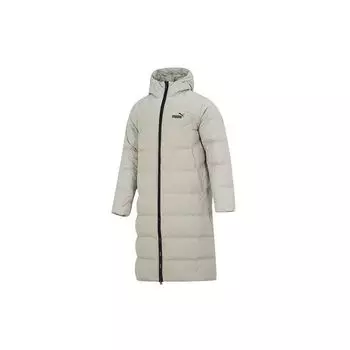 Puma Логотип Принт Стенд Воротник Длинный Пуховик с Капюшоном Мужская Верхняя Одежда Мраморно-Серый 672435-68 XL