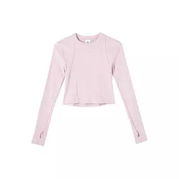 Puma Дышащая облегающая футболка с круглым вырезом с длинными рукавами, женские топы, светло-фиолетовые 627754-60 L