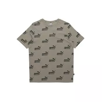 Puma Свободная повседневная спортивная футболка с круглым вырезом и коротким рукавом для мужчин, серо-зеленый цвет 855984-73 2XL