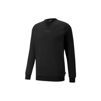 Puma Маленький однотонный пуловер с круглым вырезом и длинными рукавами с логотипом, мужские топы, черный 849575-01 S
