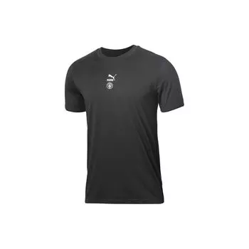 Puma Manchester City FC Повседневная спортивная футболка с круглым вырезом Мужские топы Черные 758717-11 XS