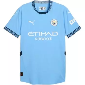 Puma Manchester City FC SS24 Повседневный спортивный свитер с круглым вырезом и коротким рукавом Футболка мужская, топы, синяя 775050-01 XL