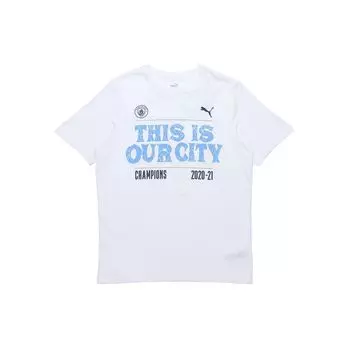 Puma MCFC 2020-21 Season Letter Print Футбольная спортивная футболка Мужские топы Белые 768843-01 XXL