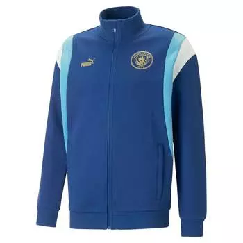 Puma Mcfc Cny Manchester City Rabbit Year Series Logo Letter Print Color Block Retro Sports Jacket Men Jacket Blue 772351-25 M