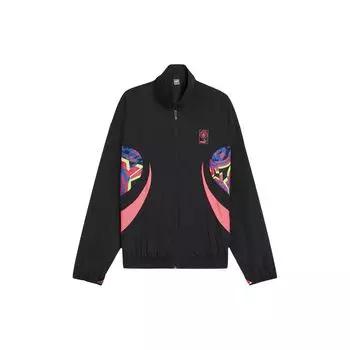 Puma MCFC Ftblnrg Woven Top Color Block Printed Loose Fit Stand Woven Top Long Sleeve Jacket Men Jackets Black 774402-16 S
