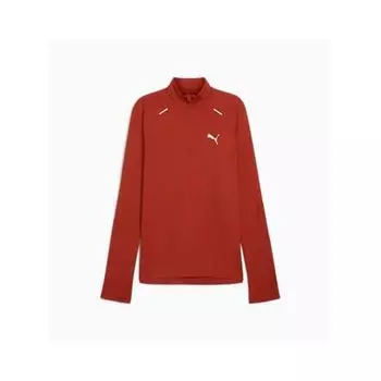 Puma Men S Running cloudSpun 1 4 Zip Up T ShirT Anorak red brown/L