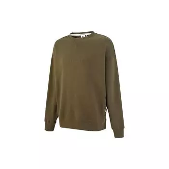 Puma Вязаный свитер с круглым вырезом серии MMQ с вышитым логотипом, топы унисекс, темно-зеленый 536595-62 M