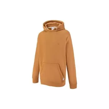 Puma Mmq Series, однотонный вязаный свитшот с капюшоном и вышитым логотипом, с длинными рукавами, топы унисекс, земляно-желтый 536596-74 S