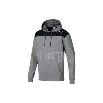 Puma Современный логотип цветной блок с капюшоном толстовка мужская топы серый 844167-03 M