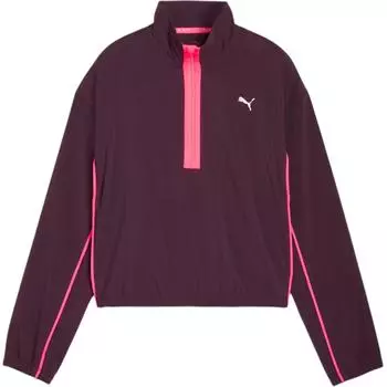 Puma Модная тканая удобная повседневная куртка с длинным рукавом, женские куртки, темно-фиолетовый, малиновый 526398-44 L