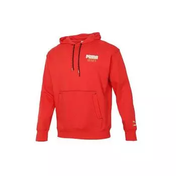 Puma Новогодняя серия Маджонг с принтом, повседневная спортивная толстовка с капюшоном для мужчин, красные 531295-23 S