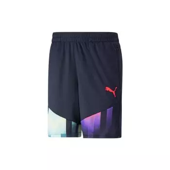 Puma NJR Logo Print Elastic Belt Shorts Straight Leg Mid Rise Casual Shorts Men Shorts Black 605772-09 M