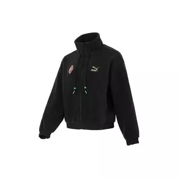 Puma Новогодний логотип вышитый открытый теплый воротник стойка флисовая куртка женская куртка черный 625838-01 M