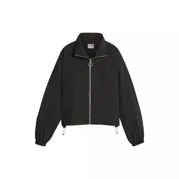 Puma Однотонная повседневная куртка с воротником-поло, женские куртки, черная 623469-01 S