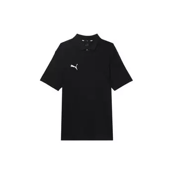 Puma Однотонная повседневная рубашка поло для мужчин, топы, черный цвет 658605-03 S