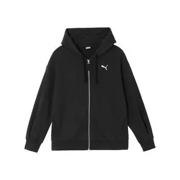 Puma Однотонная спортивная куртка с капюшоном на молнии, женские куртки, черная 686067-01 M